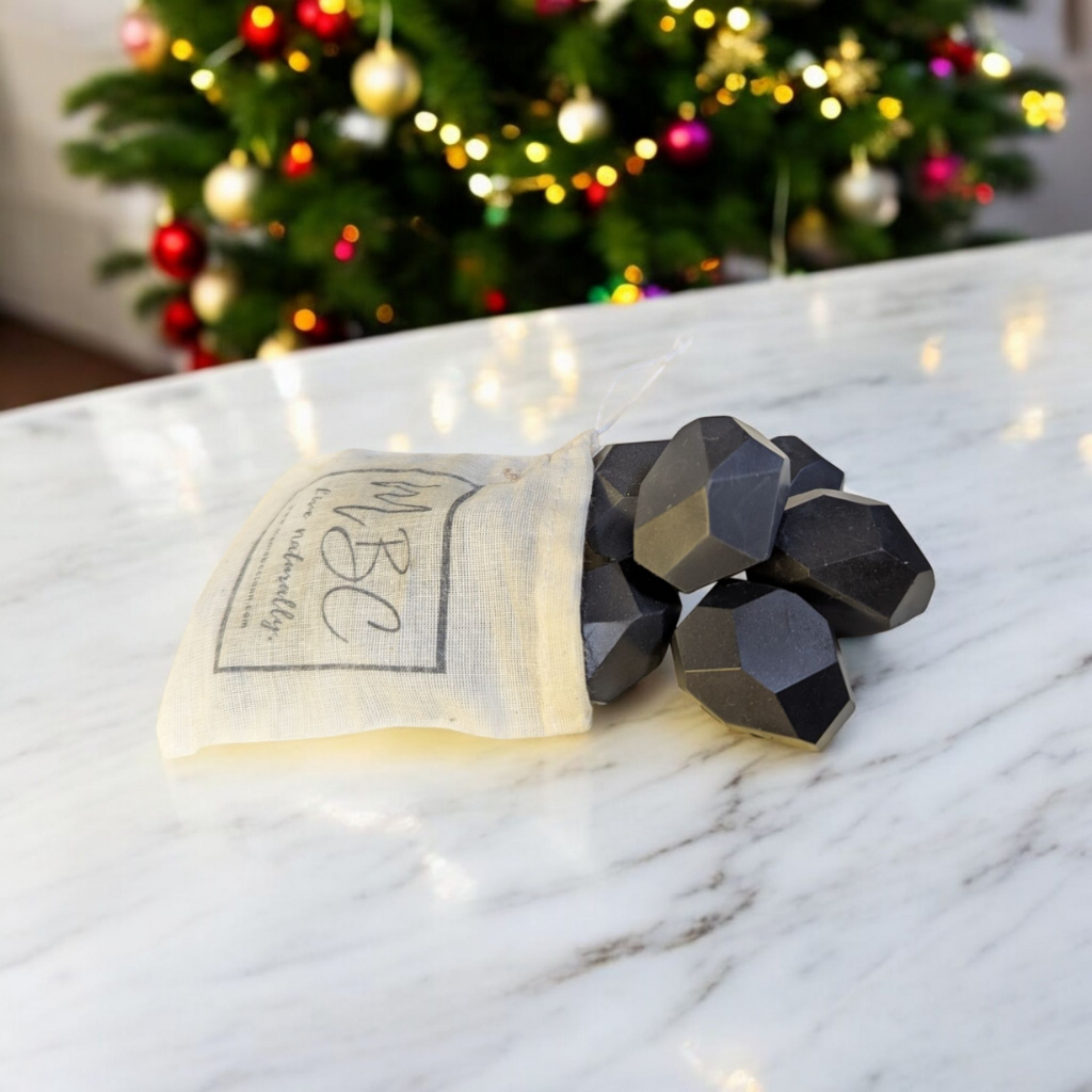 Lump of Coal Soap | Charcoal Gag Gift in Muslin Bag | Elf on the Shelf Idea