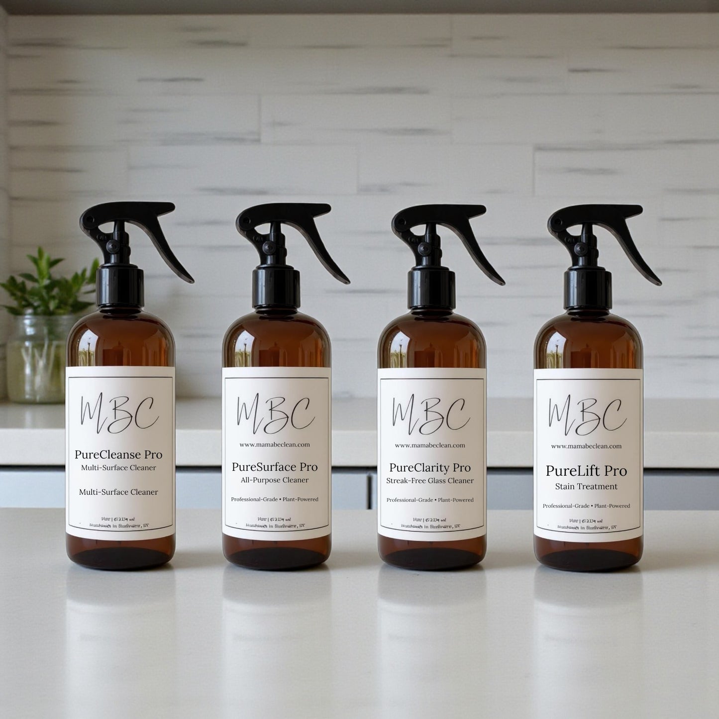 Precision Vessel | 16oz Amber Plastic Wholesale Set of 4