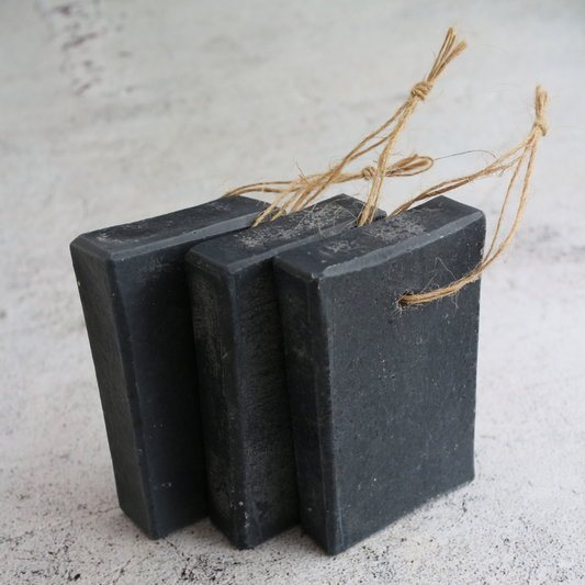 Hanging Rope Bar Soap | Charcoal Goat Milk with Tea Tree