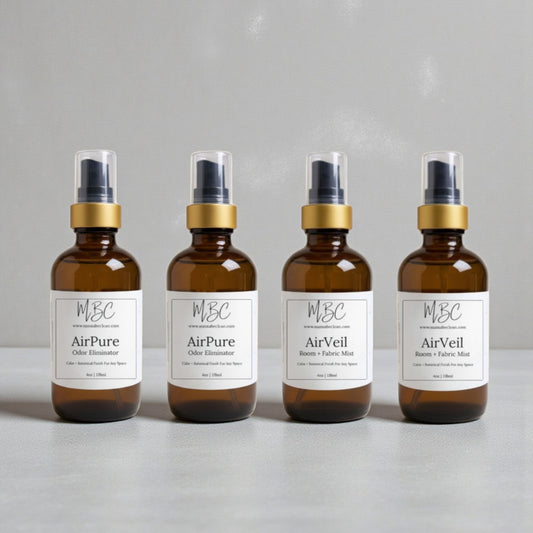 Atmosphere Vessel | 4oz Amber Glass Gold Fine Mist Bottle Set of 4